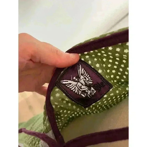 Angels Never Die Maxi Cinched Dress With Tie Retro Goth Boho Peasant MSRP $195 - Picture 14 of 16